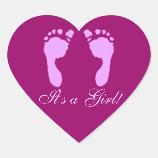 ベビーの足跡(女の子) ハートシール (正面)