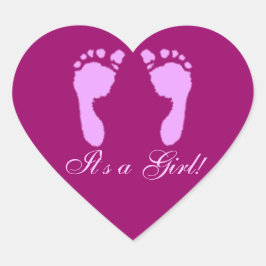 ベビーの足跡（女の子） ハートシール