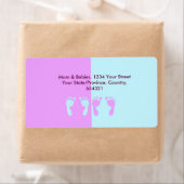 ベビーの足跡（女の子/男の子の双子） ラベル (インサイチュ)