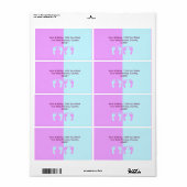 ベビーの足跡（女の子/男の子の双子） ラベル (フルシート)