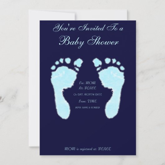 ベビーの足跡(少年) 招待状 (正面)