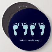 ベビーの足跡(男の子の双生児) 缶バッジ (正面&裏面)