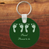 ベビーの足跡（緑の双子） キーホルダー (正面)
