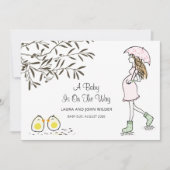 ベビーの途中で母親の予感 案内状 (正面)