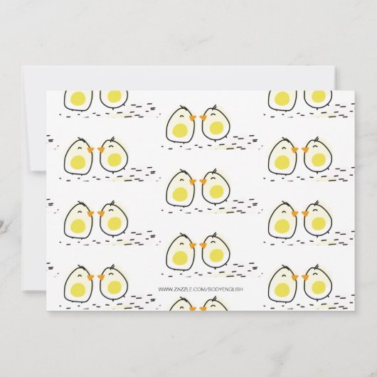 ベビーの途中で母親の予感 案内状 (裏面)