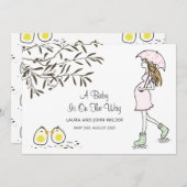 ベビーの途中で母親の予感 案内状 (正面/裏面)