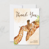 ベビーの途中ベビーキリンとママ赤ちゃんシャワー サンキューカード (正面)