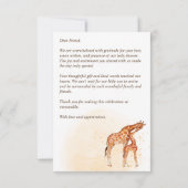 ベビーの途中ベビーキリンとママ赤ちゃんシャワー サンキューカード (裏面)
