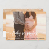 ベビーの進行中のお知らせ 案内状 (正面/裏面)