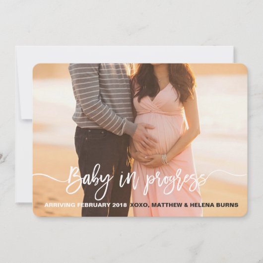 ベビーの進行中のお知らせ 案内状 (正面)