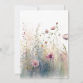 ベビーの開花お洒落ワイルドフラワーベビーシャワー 招待状 (裏面)