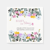 ベビーの開花かわいらしワイルドフラワー芝生 スタンダードカクテルナプキン (正面)