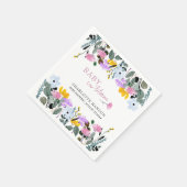 ベビーの開花かわいらしワイルドフラワー芝生 スタンダードカクテルナプキン (角)