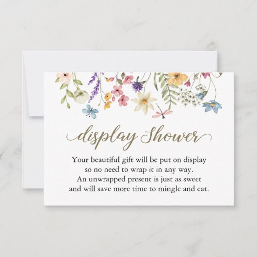 ベビーの開花のアンラップ赤ちゃんシャワーのギフトカード 招待状 (正面)