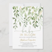 ベビーの開花の緑の少年の招待 招待状 (正面)