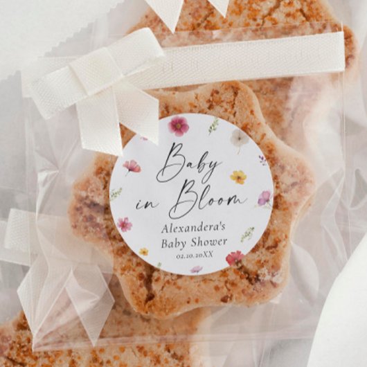 ベビーの開花の赤ちゃんシャワー ラウンドシール