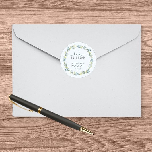 ベビーの開花の赤ちゃんシャワー ラウンドシール