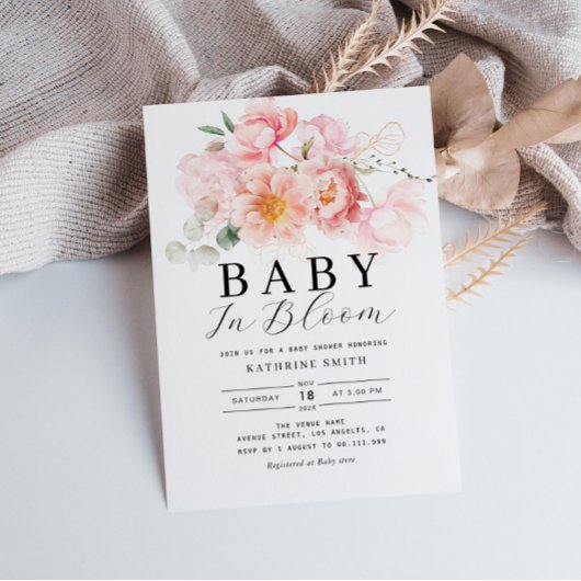 ベビーの開花の赤ちゃんシャワー 招待状