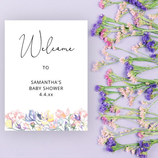 ベビーの開花へようこそ赤ちゃんシャワー ポスター