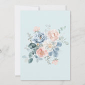 ベビーの開花ほこりっぽいブルーベビーシャワー サンキューカード (裏面)