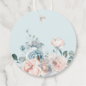 ベビーの開花ほこりっぽいブルーベビーシャワー フェイバータグ (裏面)