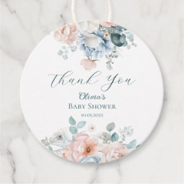 ベビーの開花ほこりっぽいブルーベビーシャワー フェイバータグ