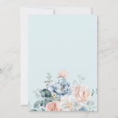 ベビーの開花ほこりっぽいブルーベビーシャワー 招待状 (裏面)