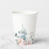 ベビーの開花ほこりっぽいブルー赤面牡丹ベビーシャワー 紙コップ (裏面)