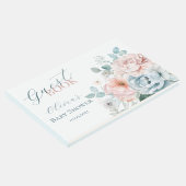 ベビーの開花ほこりっぽい青い水の色ベビーシャワー ゲストブック (コーナー)