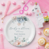 ベビーの開花ほこりっぽい青い水の色ベビーシャワー ペーパープレート (パーティー)