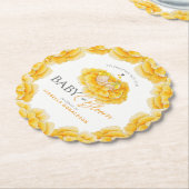 ベビーの開花ウィムシー水の色の黄色の赤ちゃんシャワー ペーパーコースター (アングル)