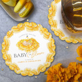 ベビーの開花ウィムシー水の色の黄色の赤ちゃんシャワー ペーパーコースター