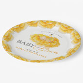 ベビーの開花ウィムシー水の色の黄色の赤ちゃんシャワー ペーパープレート (アングル)
