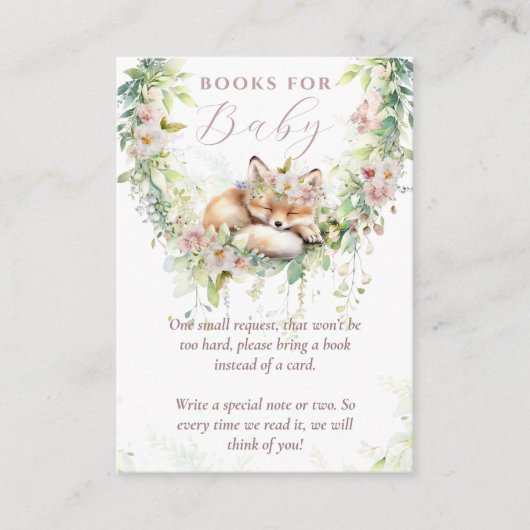 ベビーの開花ウッドランドフローラ赤ちゃんシャワーブック エンクロージャーカード (正面)