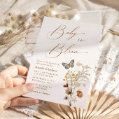 ベビーの開花エレガントワイルドフラワーベイビーシャワー 招待状