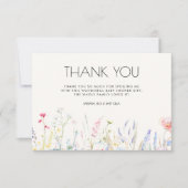ベビーの開花エレガントワイルドフラワーベビーシャワー サンキューカード (正面)