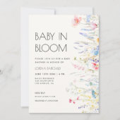 ベビーの開花エレガントワイルドフラワーベビーシャワー 招待状 (正面)