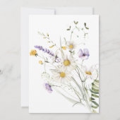 ベビーの開花カモミールのワイルドフラワーシャワー 招待状 (裏面)