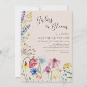 ベビーの開花カントリーWildflower赤ちゃんシャワー 招待状 (正面)