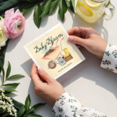 ベビーの開花ガーデニングホイールバローベビーシャワー スタンダードカクテルナプキン