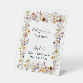 ベビーの開花ガーデン蝶あなた自身の単語を追加 台座サイン