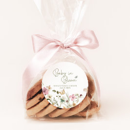 ベビーの開花ガールワイルドフラワーベビーシャワー ラウンドシール