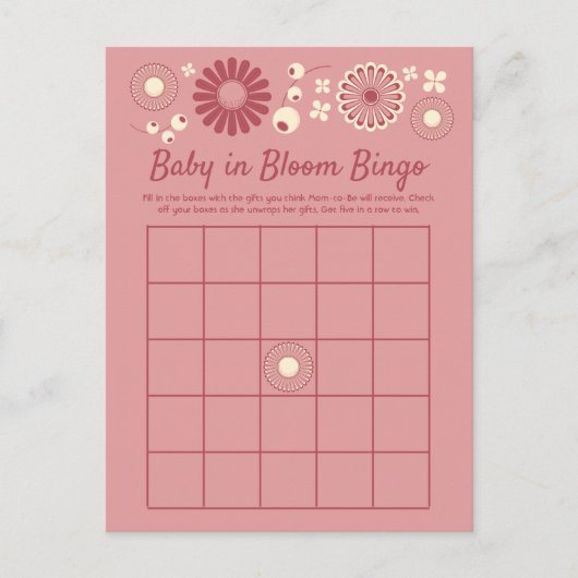 ベビーの開花シャワービンゴゲームカード 案内ポストカード (正面)