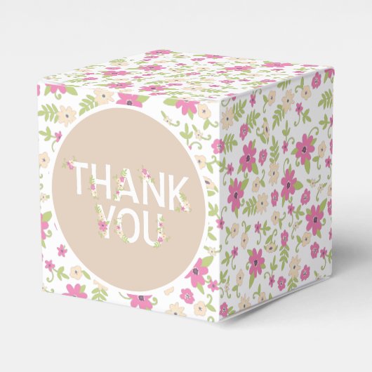 ベビーの開花シャワーピンクヴィンテージ花女 フェイバーボックス (正面サイド)