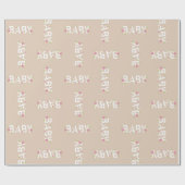 ベビーの開花シャワーピンクヴィンテージ花女 ラッピングペーパー (フラット)