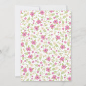 ベビーの開花シャワーピンクヴィンテージ花女 招待状 (裏面)