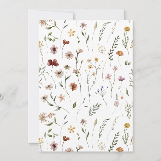 ベビーの開花シャワー山草樹緑のアーチ 招待状 (裏面)