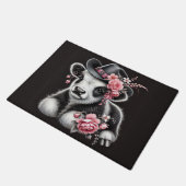 ベビーの開花スタイリッシュで飾られた帽子の中の牛 ドアマット (アングル)