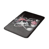 ベビーの開花スタイリッシュで飾られた帽子の中の牛 バスマット (アングル)