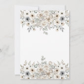 ベビーの開花ニュートラルトーン赤ちゃんシャワー 招待状 (裏面)